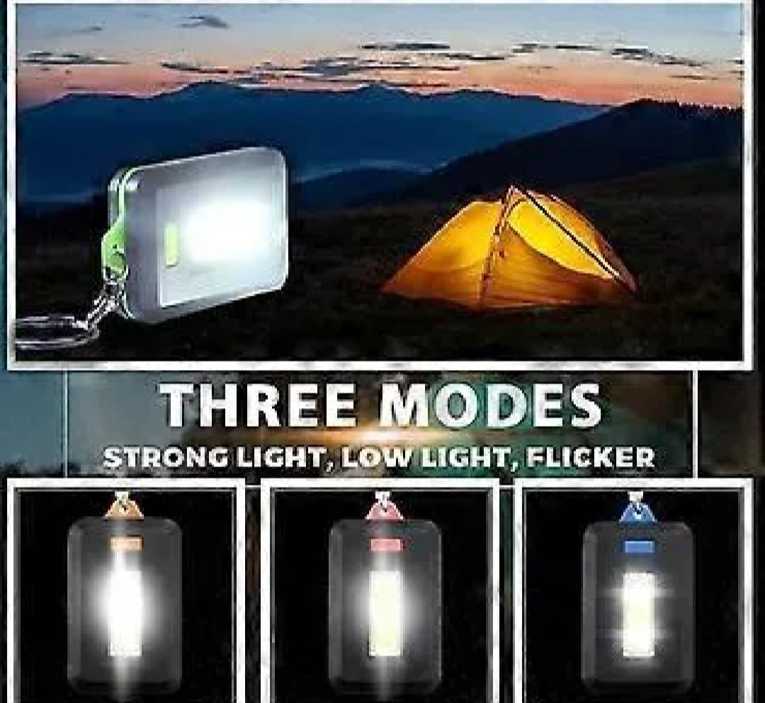 Mini COB LED Keychain Flashlight 3 Modes | Portable Rechargeable Keychain Torch | Emergency Pocket Light