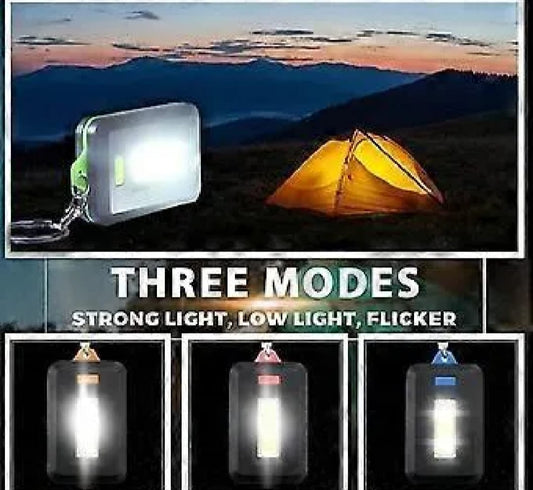 Mini COB LED Keychain Flashlight 3 Modes | Portable Rechargeable Keychain Torch | Emergency Pocket Light