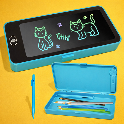 Pencil Box with LCD Writing Tablet | Kids Stationery Box with Writing Pad & Stylus
